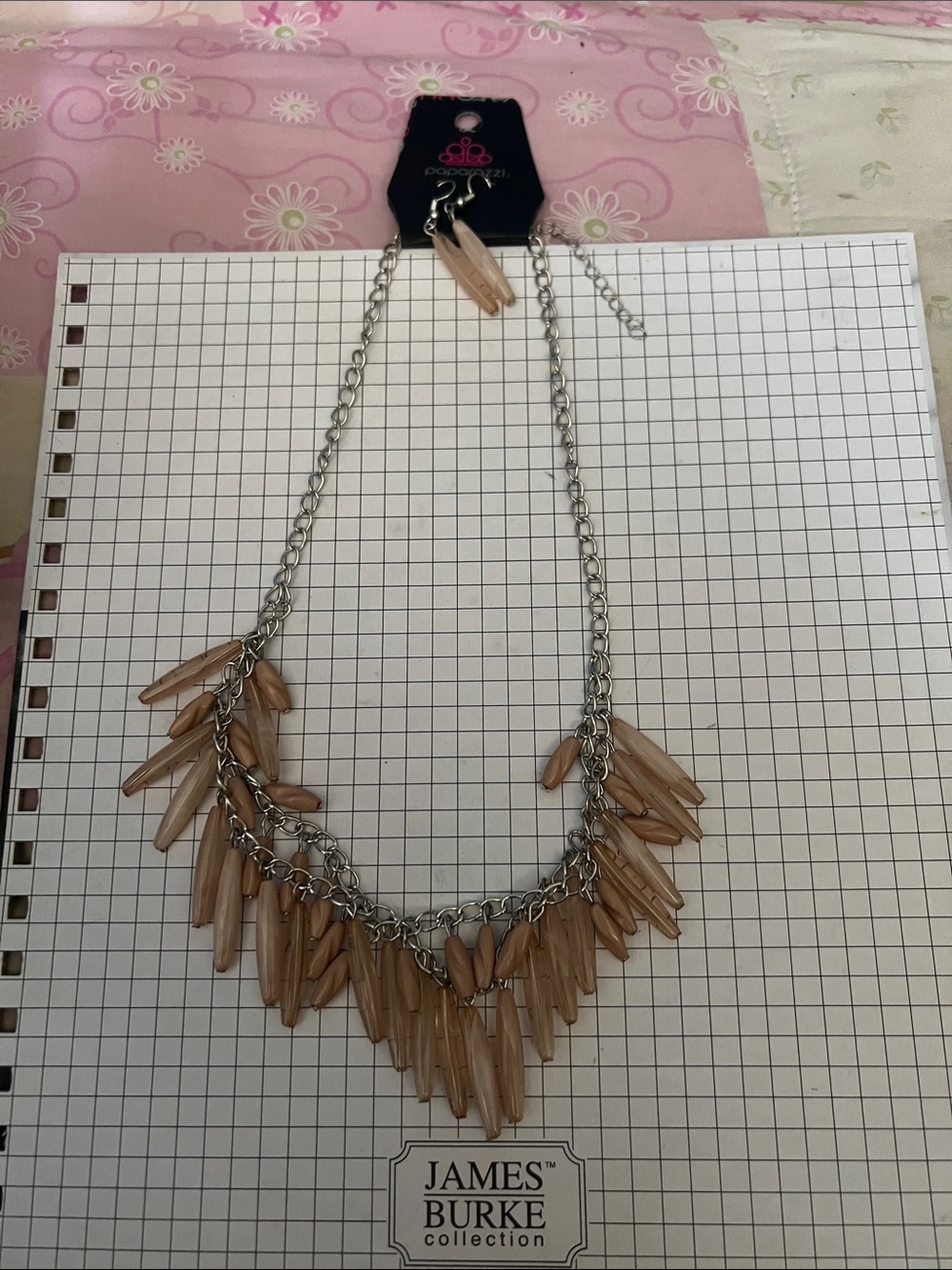 paparazzi Nude Spike Fringe Statement Necklace